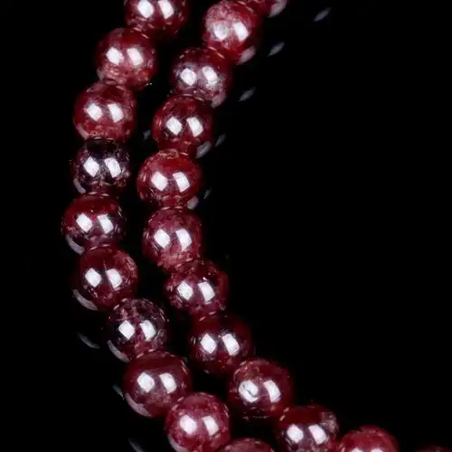 纯天然酒红石榴石108颗手链 枚红色虎眼石 波西米亚风 女士饰品