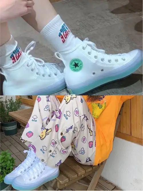 白敬亭同款匡威果冻底白绿平价百搭夏季鞋子_鞋子_匡威怎么样_果冻