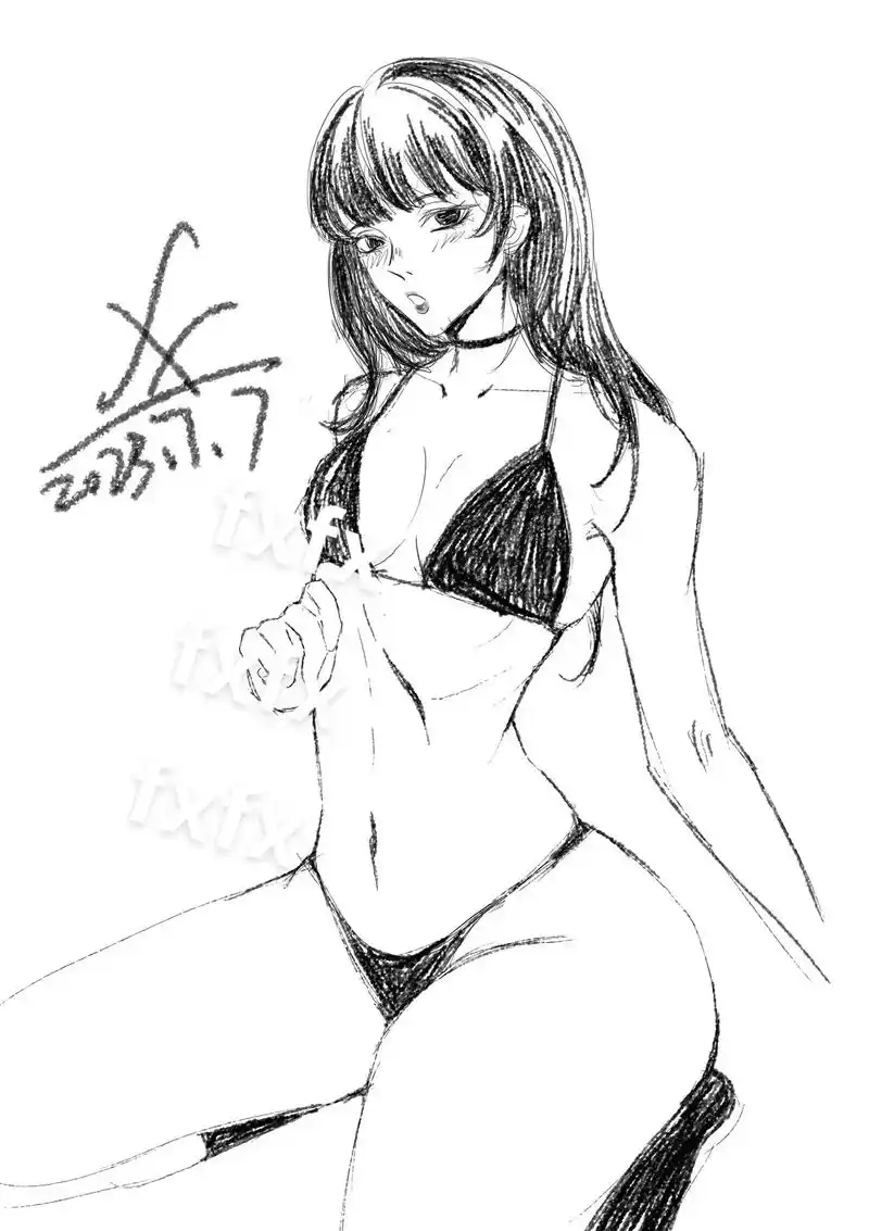 爱画辣妹#画画 #线稿#头像约稿 #画渣日常 #黑白系 - 抖音