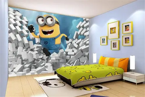 3d 卡通汽车图背景墙墙纸儿童房背景墙墙贴墙纸