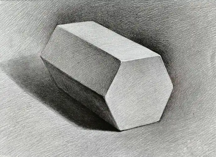 画六棱柱素描的步骤