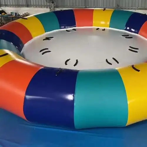 梦幻水上乐园爱的魔力转圈圈彩色拖拉圈拖拽船带旋转装置充气陀螺