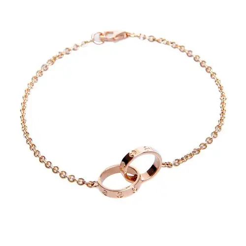 cartier(卡地亚)love系列18k玫瑰金锁链手链