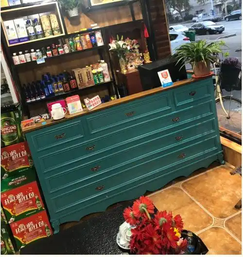 简约现代烤漆收银台服装店童装店小柜台理发店吧台桌复古大收银台定制