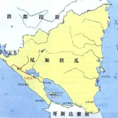 尼加拉瓜地理位置图