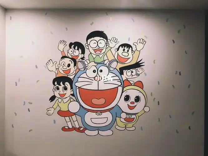多啦诶梦全家福用丙烯上色96最后勾黑线.