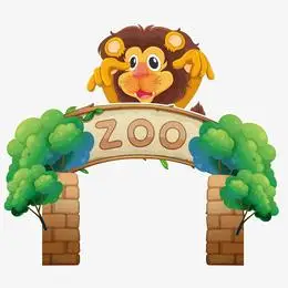 手绘矢量动物园大门
