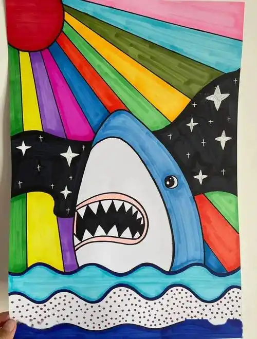 儿童画创作必备——42张儿童画,配色漂亮,造型简单!