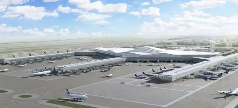 乌鲁木齐机场改扩建工程t4航站楼效果图.图/中建八局投资发展公司