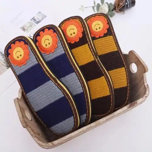 新带花毛线鞋底拖鞋加厚保暖手工编织ydi老老居家棉拖