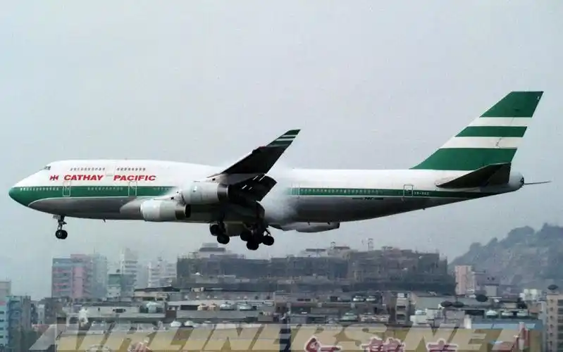 经典一刻 国泰航空波音747-400多视角展示启德式进场(绿白条老涂装)