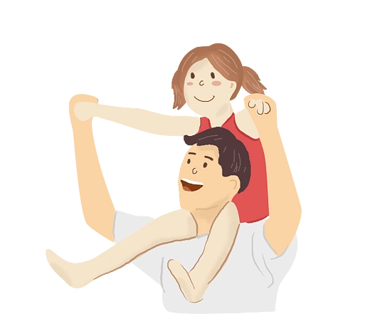 父亲节手绘爸爸和女儿