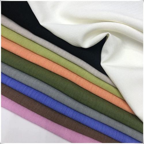 春夏纯色暗条纹哥弟面料麻感抗皱透气垂阔腿裤西装外套服装面料