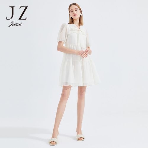 玖姿安娜蔻复古蛋糕裙女装夏季新款轻盈欧根纱宫廷风小个子连衣裙