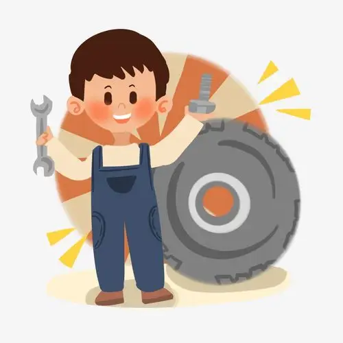 卡通年代感修车工人png素材