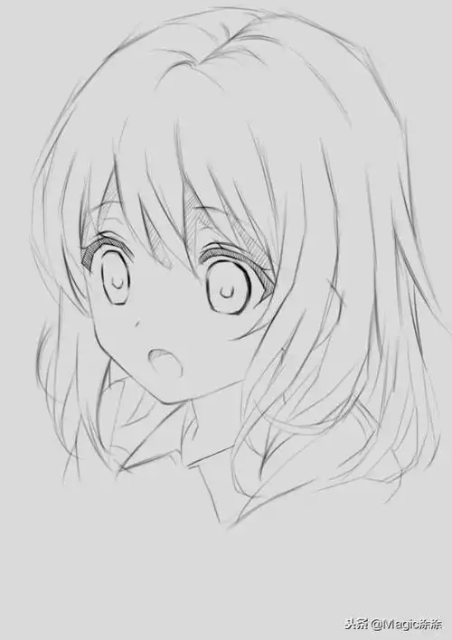 手绘动漫人物教学:素描风萌萌哒短发女孩