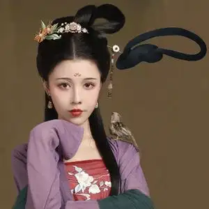 古风坦领假发宋制可变型发髻懒人古装魏晋造型新手党日常汉服发髻