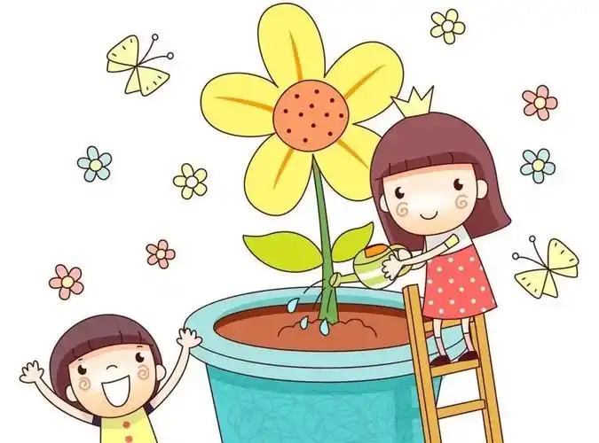 小班的小朋友 可以帮忙浇浇花