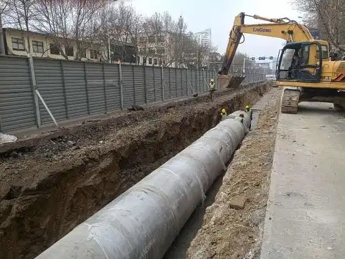 王庄路雨水管道施工现场
