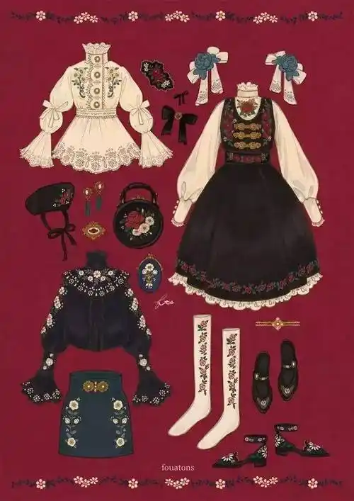 40组巴洛克风格复古服饰素材-服装服装时装画/手绘技巧-cfw服装设计网