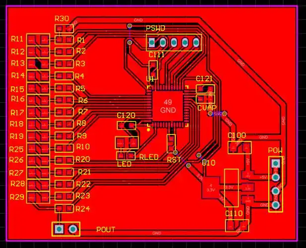 2.2 测试电路pcb板图