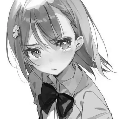 高质量动漫女头黑白图片