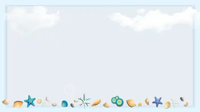 清新卡通海洋贝壳ppt背景图片