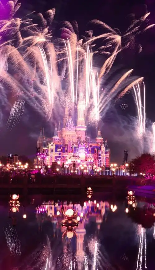 迪士尼夜晚璀璨烟花高清原图查看