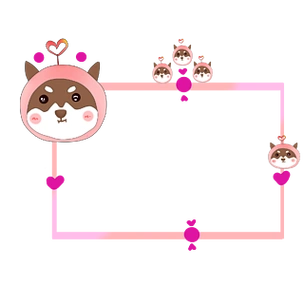 手绘卡通边框阿拉斯加名字贴动物q版可爱