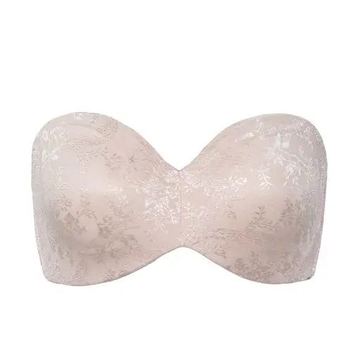 美国大码lunaire抹胸大胸显小 不显胸超薄杯无肩带内衣裹胸文胸