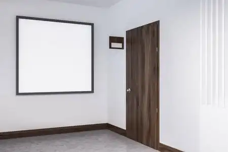 方形海报框架.侧面视图3d 渲染模拟照片