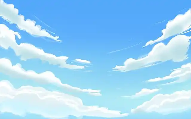 卡通唯美天空云彩插画海报背景