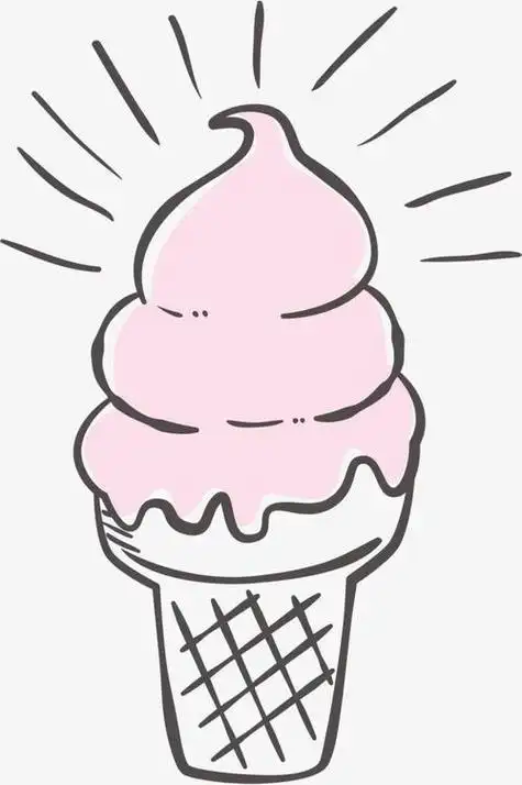 可爱简笔画手绘卡通冰淇淋