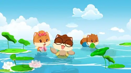 唯美清新三只松鼠卡通桌面壁纸下载