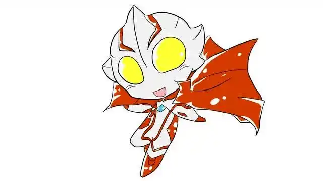 帅气可爱的q版梦比优斯奥特曼儿童卡通简笔画