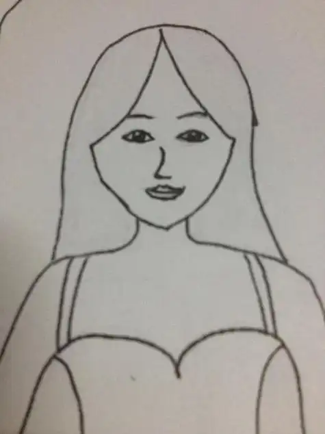 单眼皮简笔画齐刘海双眼皮简笔画