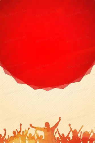 红色人物剪影素材