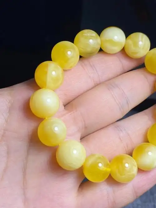 蜜蜡俄料金绞蜜花蜡手串