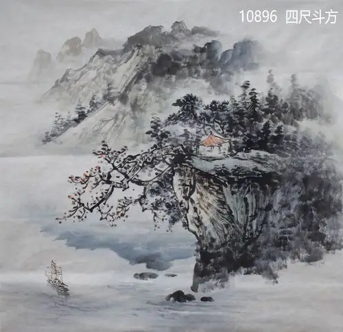 韦老师7四尺斗方山水_山水_国画_装饰作品_园圆堂