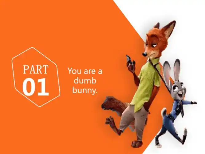 《疯狂动物城》3d动画ppt模板