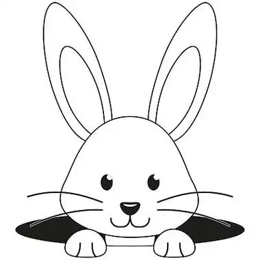 i>线 /i>条艺术黑白 i>兔 /i>脸孔图标