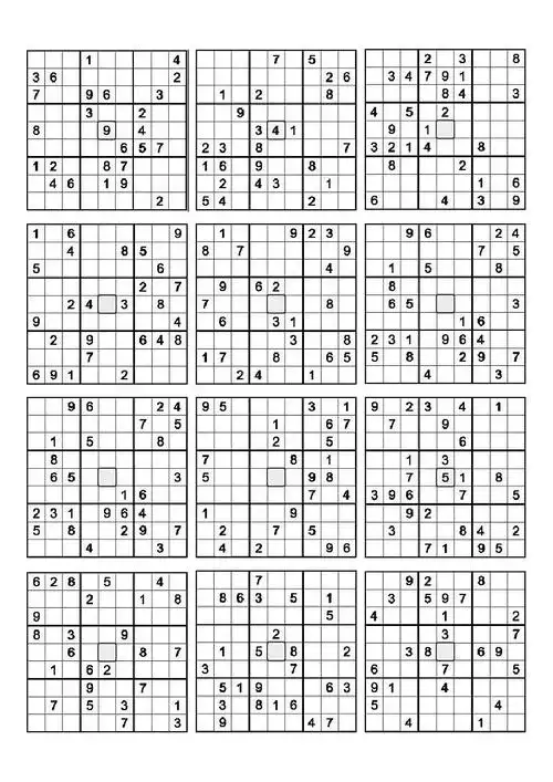 数独题目困难(3×4)7页