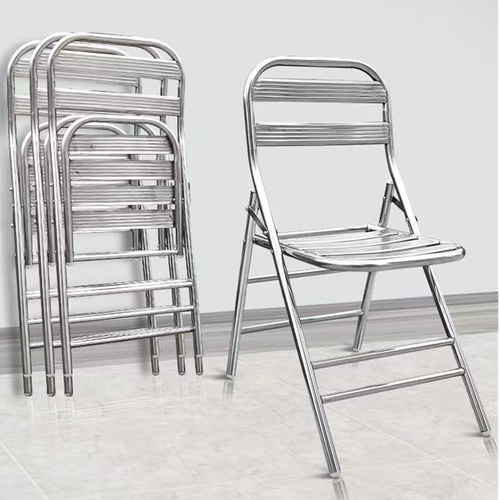 不锈钢折叠椅子家用餐椅便携休闲椅户外背椅金属折叠椅