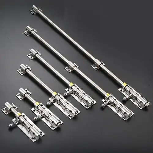 家用铁门加厚304不锈钢天地插销 木门大门带锁孔不锈钢重型门栓