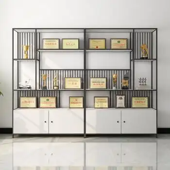 办公室落地荣誉证书置物架奖杯企业奖牌展示架公司陈列柜样品展柜