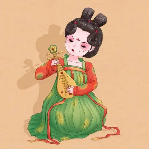 弹琵琶的夜宴美人