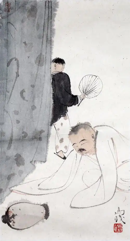 马骏精品《夏趣》江苏省国画院副院长 著名山水画家