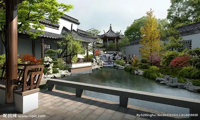 古建庭院效果图设计图__效果图_环境设计_设计图库_昵图网nipic.com