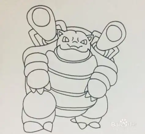 如何画水箭龟 精灵宝可梦简笔画水箭龟怎么画水箭龟简笔画步骤图如何