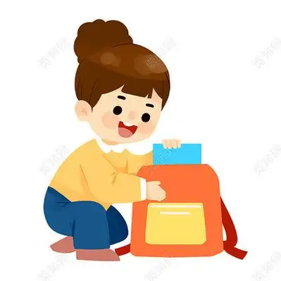 新年开学季小朋友整理书包卡通人物元素开学季png素材开学季去上学
